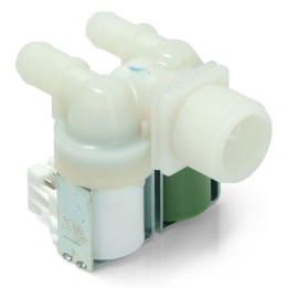 Electrovalvula 2 Vias Compatible con Zanussi Salida 180 grados 3792260725 Ex 1249471002 Rast 5 R12 Blanco