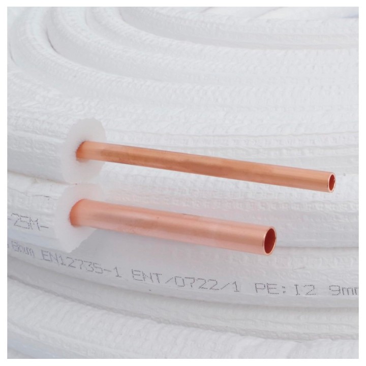 Tube En Cuivre Isolé Bipolaire 1/4 1/2, 20 Mètres