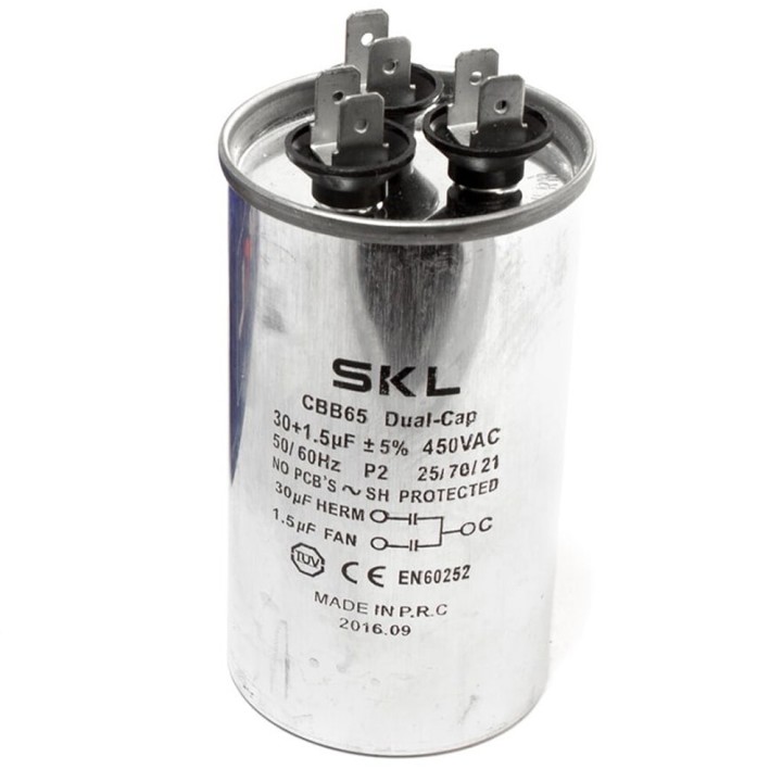 Capacitor 30 + 1.5Âμf 450V Metallic Air Conditioning Standard