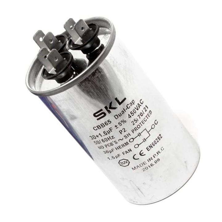 Condensatore 30 + 1.5Âμf 450V Metallico Aria Condizionata Standard