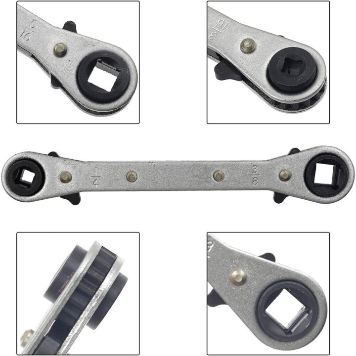 Clé À Cliquet 4 Tailles 1/4,3/8,3/16 Et 5/16