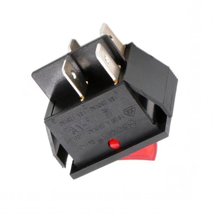 Interrupteur Bipolaire Lumineux Rouge 16A 30X22Mm Standard