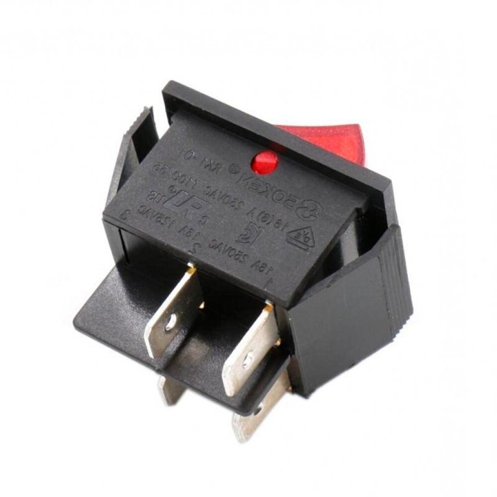 Interrupteur Bipolaire Lumineux Rouge 16A 30X22Mm Standard