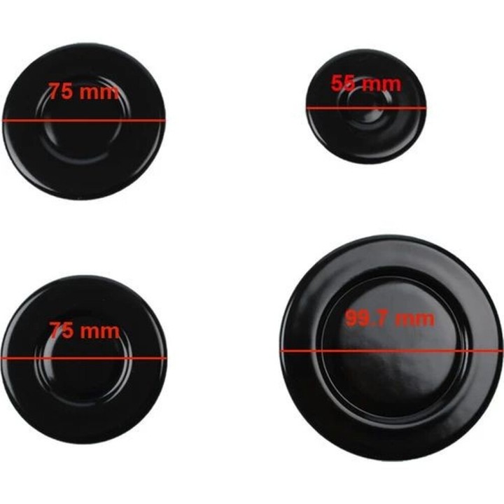 Sabaf Kit De Couvercle De Brûleur 4 Unités 100Mm, 75Mm, 75Mm, 55Mm