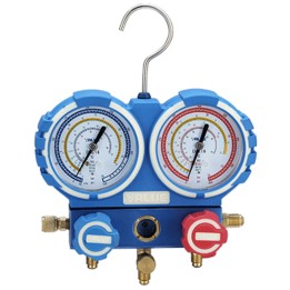Analizzatore Manometro Anticollisione In Alluminio A 2 Vie 68Mm Con Visiera R32, R407C, R410A