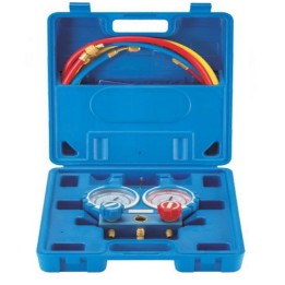 Cassa 80Mm Dell'Analizzatore Del Manometro Di Alluminio A 2 Vie Con Il Visualizzatore R410A, R407C, R134A, R404A