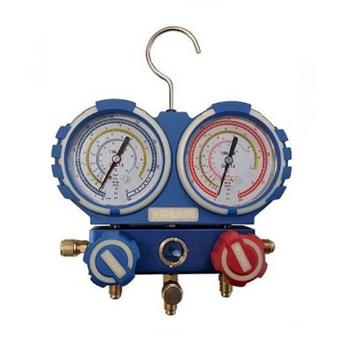 Cassa 80Mm Dell'Analizzatore Del Manometro Di Alluminio A 2 Vie Con Il Visualizzatore R410A, R407C, R134A, R404A