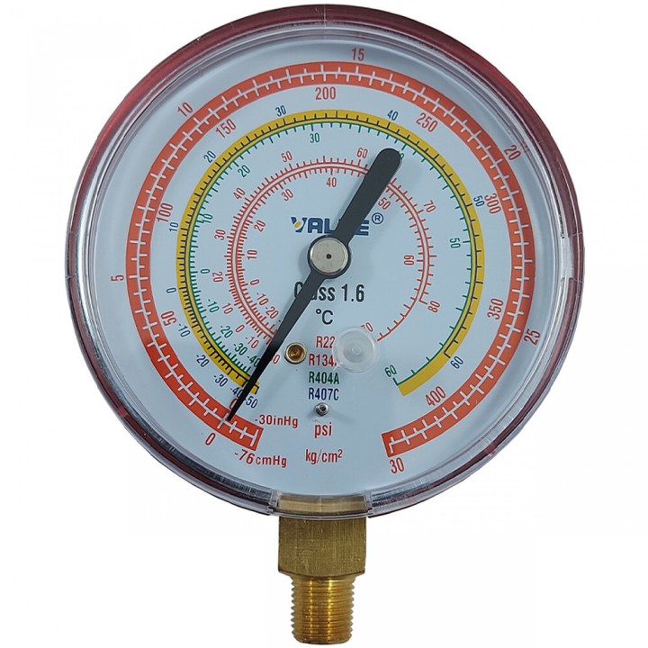 Hochdruckmanometer 80Mm Gewinde 1/8 R22, R404A, R407C, R134A Ohne Brücke