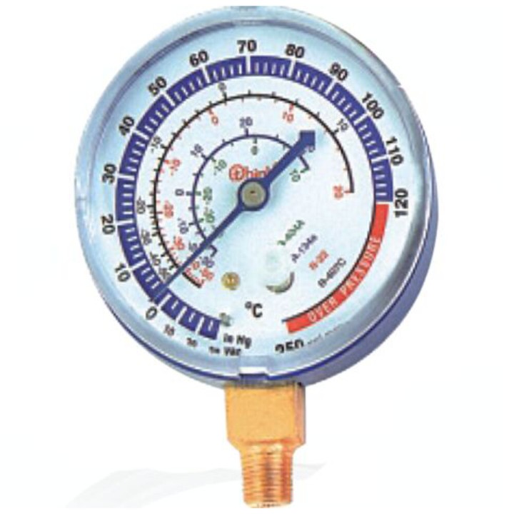 Low Pressure Gauge 80Mm Thread 1/8 R410A, R407C, R404A, R134A Without Bridge