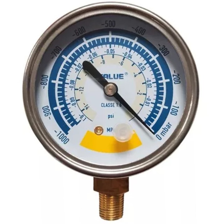 Vacuometro Value Attacco Radiale 1/8 Visiera 64Mm