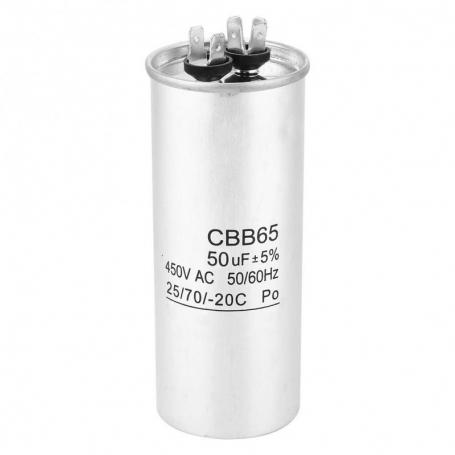 Condensador 50µf 450v Trabajo Aire Acondicionado Metalico Standard