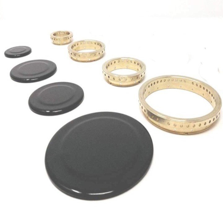 Kit Tapas + Base Quemador 4 Unidades Compatible con Teka Serie 1 87Mm, 60Mm, 60Mm, 42Mm