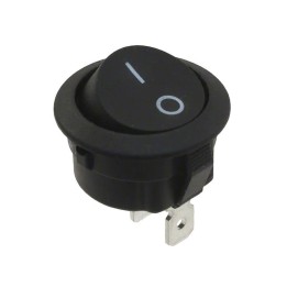 Black Single Pole Switch 20Mm 6A 250V Standard