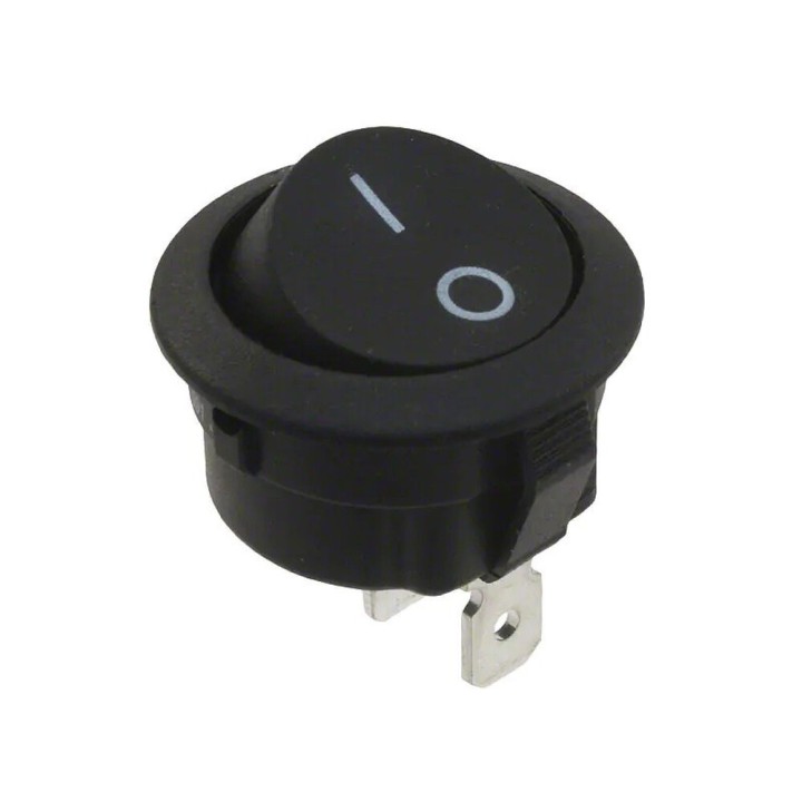Black Single Pole Switch 20Mm 6A 250V Standard