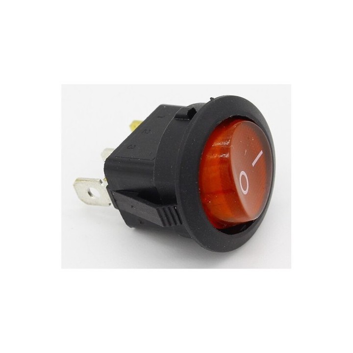 Interrupteur Bipolaire Lumineux Rouge 20Mm 6A 250V 4 Faston 1.8Mm