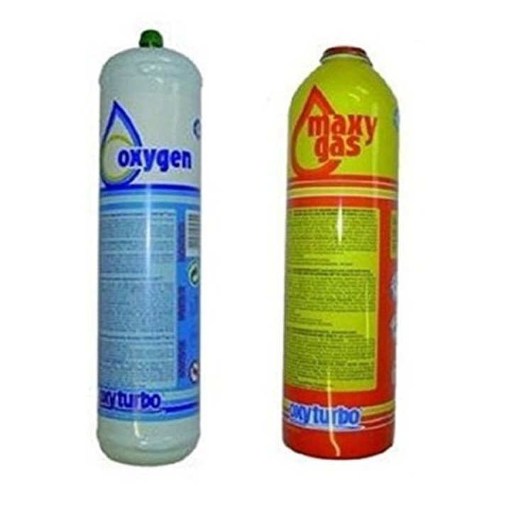 2 Bouteilles D’Oxygène Et Maxygas Turbo Set 90 Soudeuse Autogène Jetable