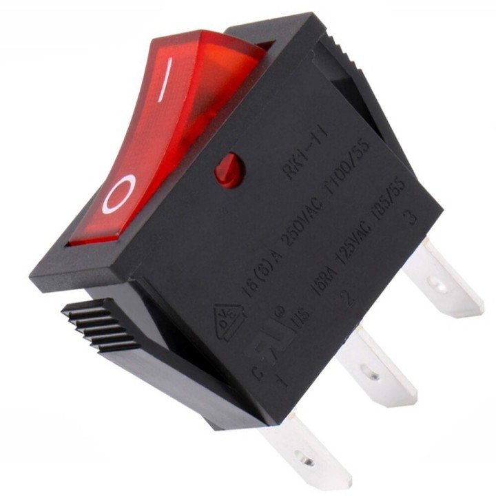 Red Luminous Single Pole Switch 16A 250V Standard