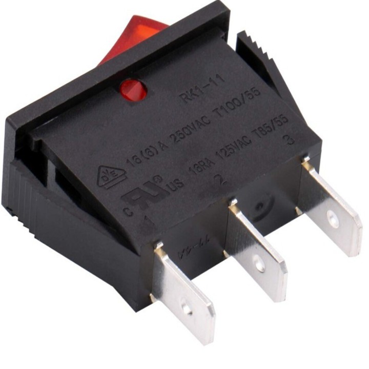 Red Luminous Single Pole Switch 16A 250V Standard