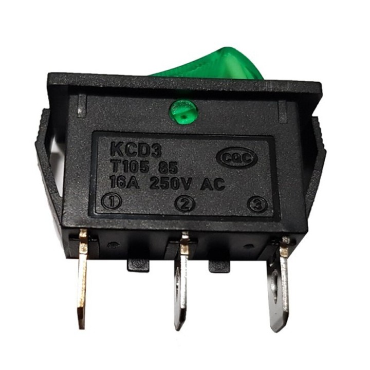 Green Luminous Single Pole Switch 16A 250V Standard