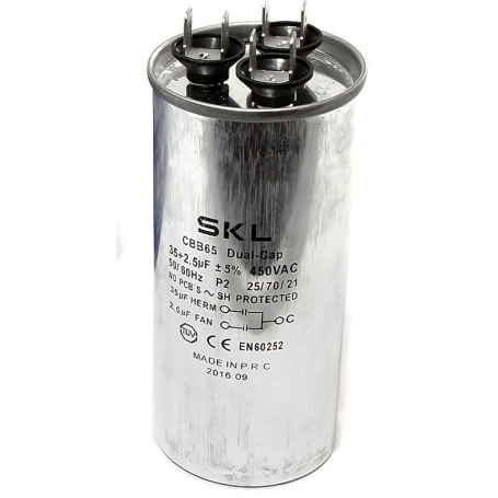 Condensatore 35 + 2,5¬ µF 450V Metal Conditioning Work Standard