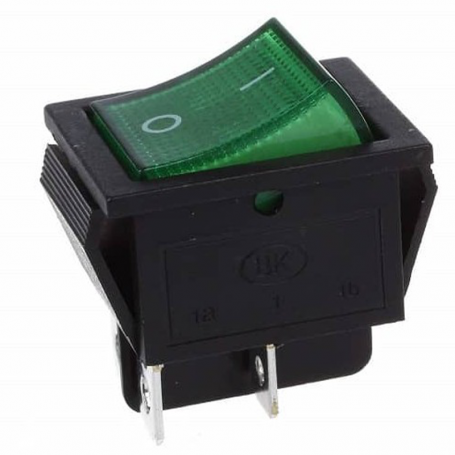 16A 30x2mm Interruttore bipolare a luce verde standard