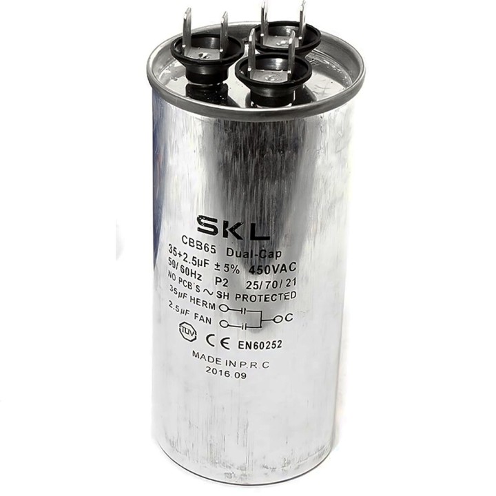 Kondensator 35 + 2,5 Μf 450 V Metall-Klimaanlage Standardarbeit