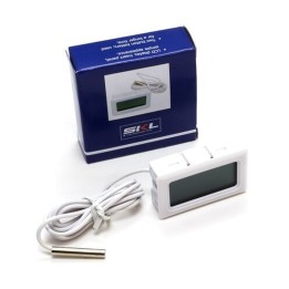 Termometro Digitale -50C +70C Bianco 26X46Mm Sonda 1000Mm