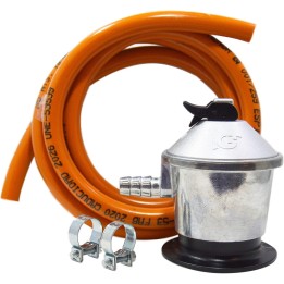 Kit Détendeur + Caoutchouc Butane Et Pinces 30Gr Homologué Domestique