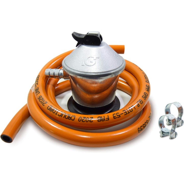 Kit Regolatore + Gomma Butano E Fascette 30Gr Omologato Domestico