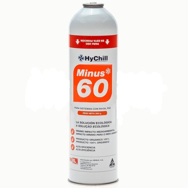 2 Botellas Gas Ecologico Minus 60 350Gr + Valvula Sustituto R32, R410A Freeze Organico