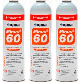 3 Bottles Gas Minus 60 350Gr Substitute R32, R410A Freeze Organic